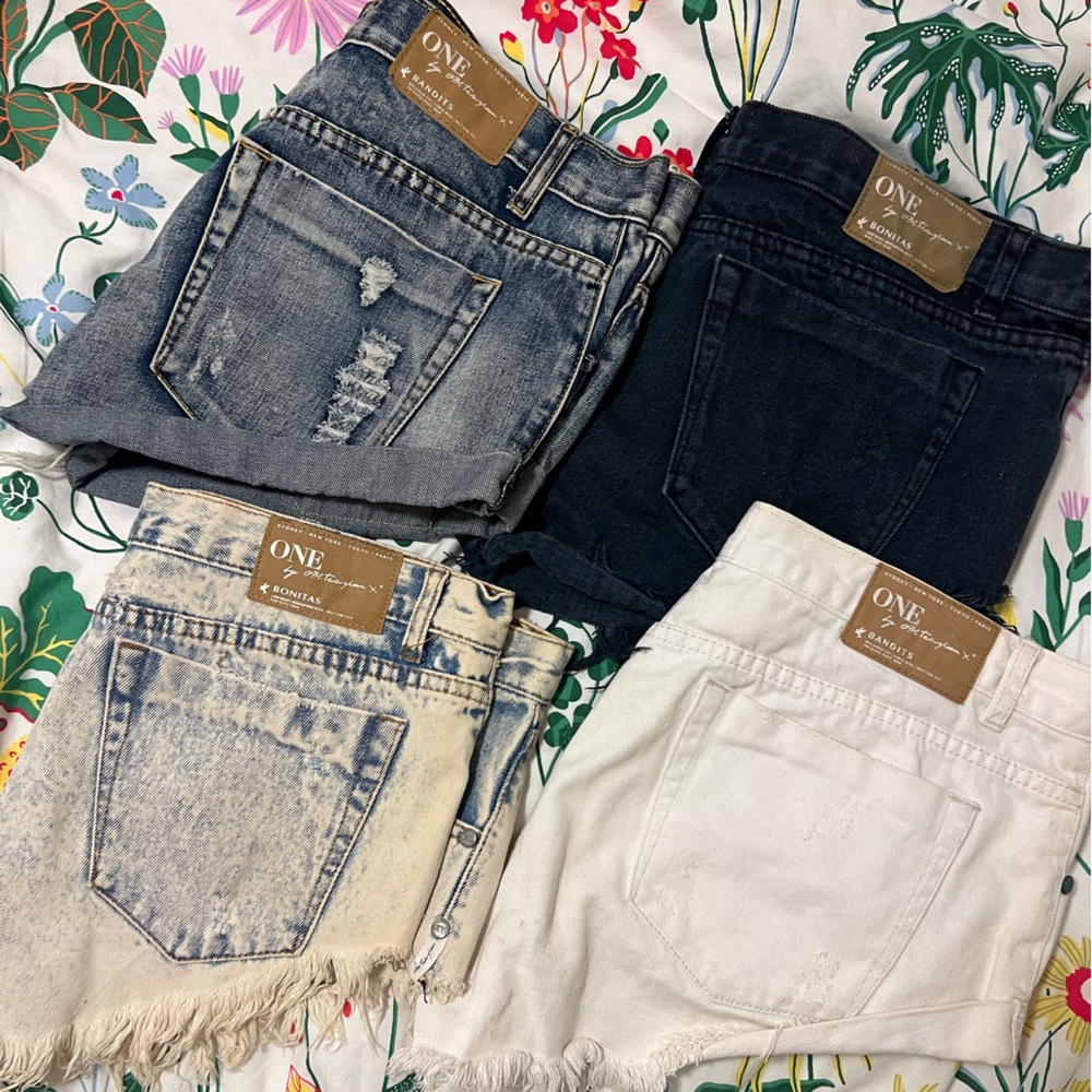 4x pairs One Teaspoon Denim Shorts